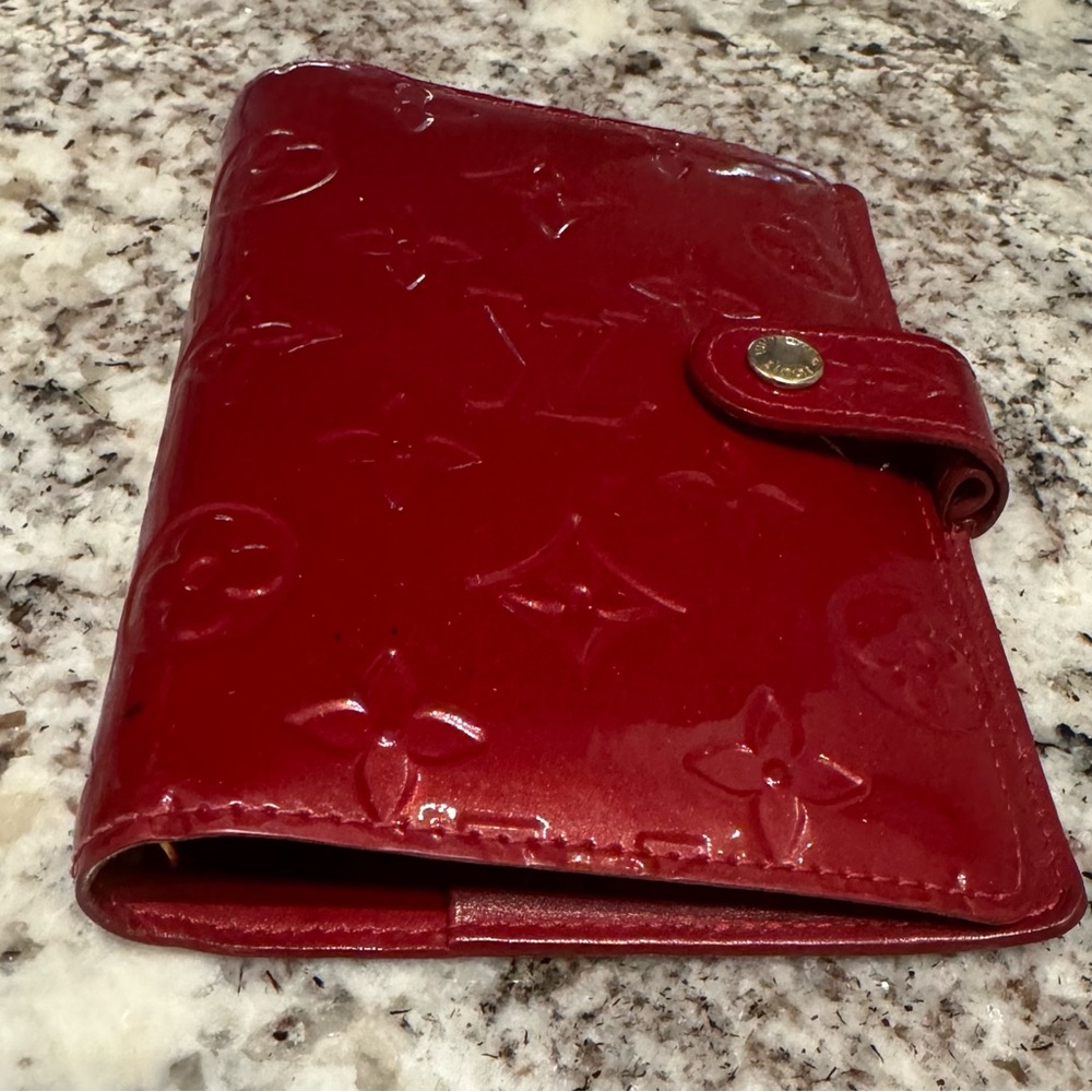 Louis Vuitton Red Wine Vernis PM Agenda Notebook